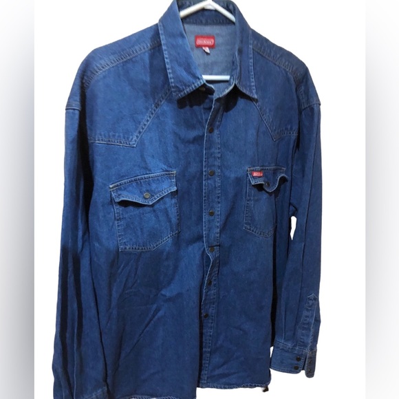 Vintage Dickies Denim Snap Button Shirt Ling Sleeve XL Cotton - Picture 1 of 15